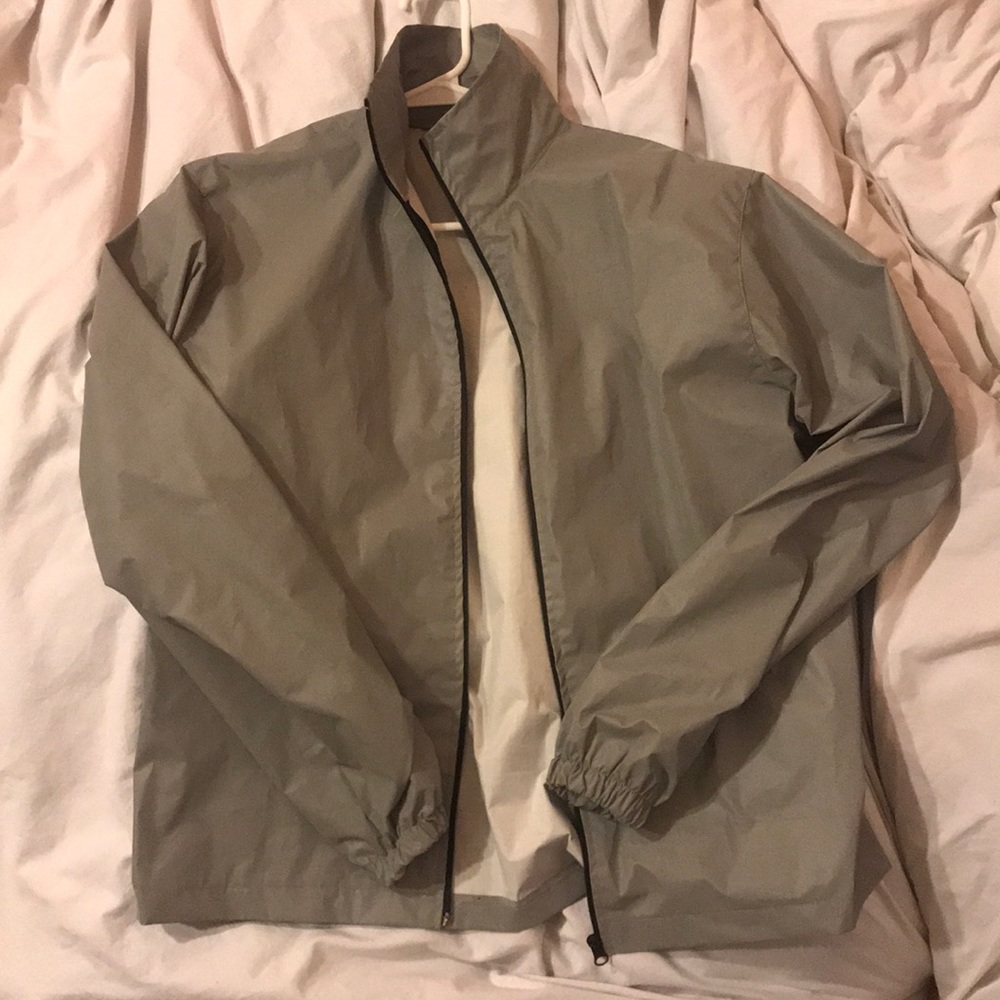 Grey Shell Reflective Zip-Up Tracksuit Jacket